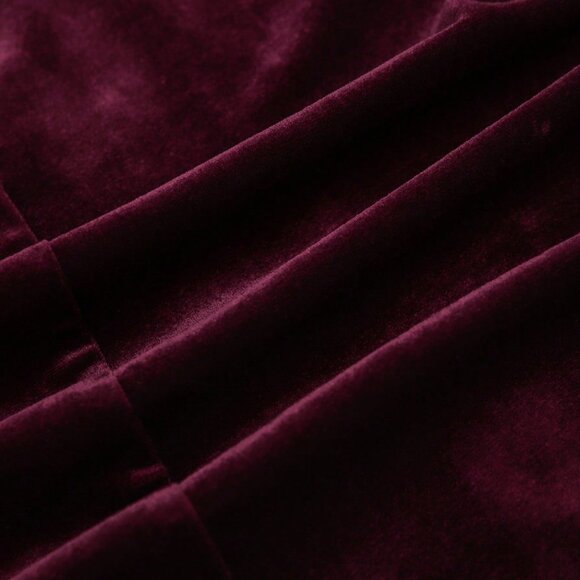 Burgundy Elegant Women's Velvet Jacket - Picture 4 of 4
